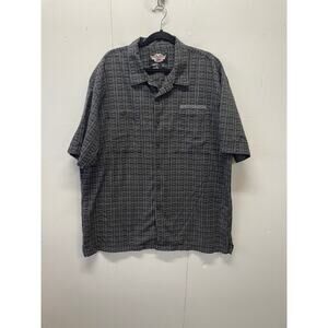 Harley-Davidson Shirt Mens Size XX Large Black Short Sleeve Button Up Collared